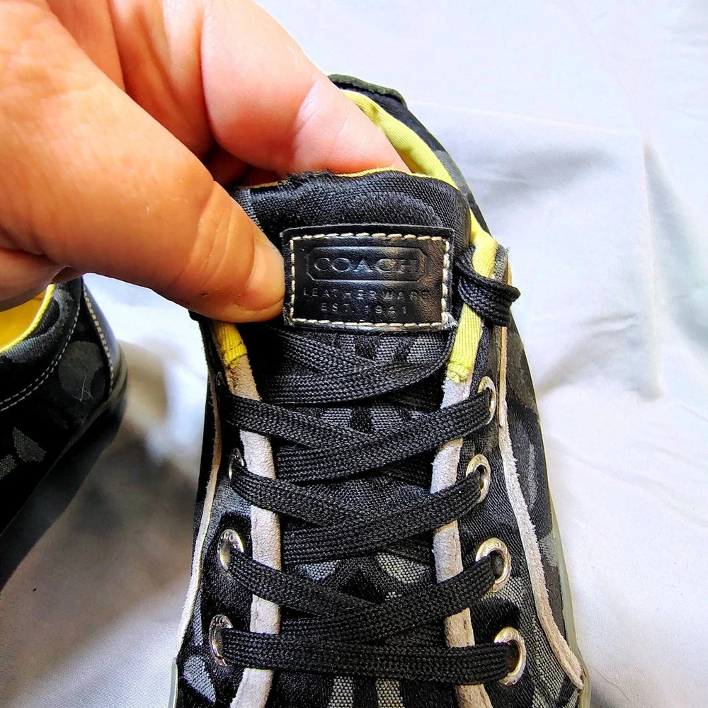 Coach Barrett P547 Womens Signature C Black Grey Canvas Sneakers Size‎ 7B